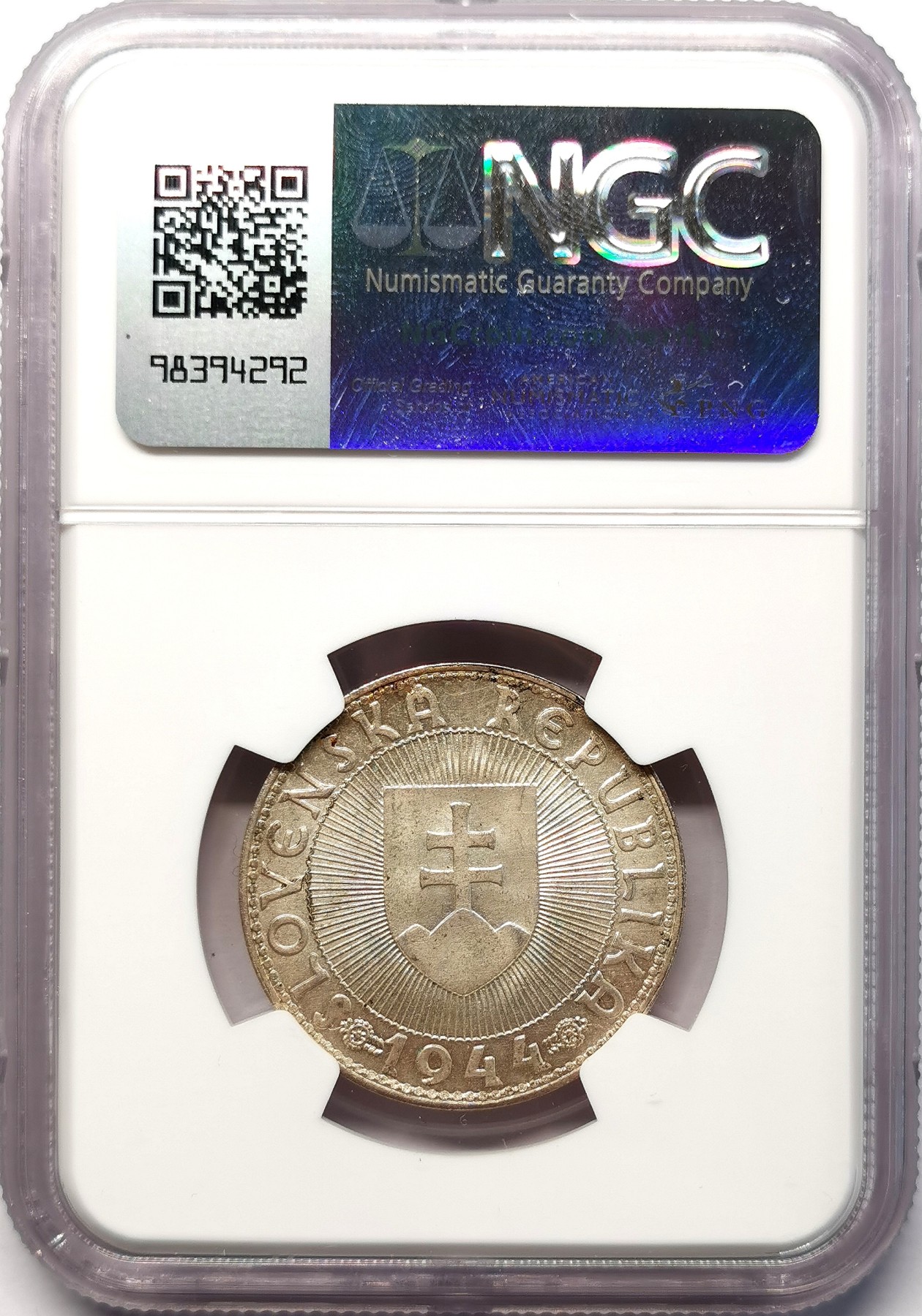 凡希社世界钱币微拍第二百六十四期 1944斯洛伐克10克朗银币NGC-MS63