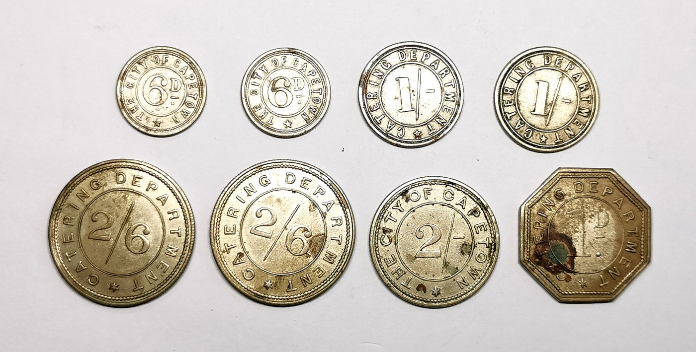 凡希社世界钱币微拍第二百六十四期 南非开普敦金属代用币一组八枚