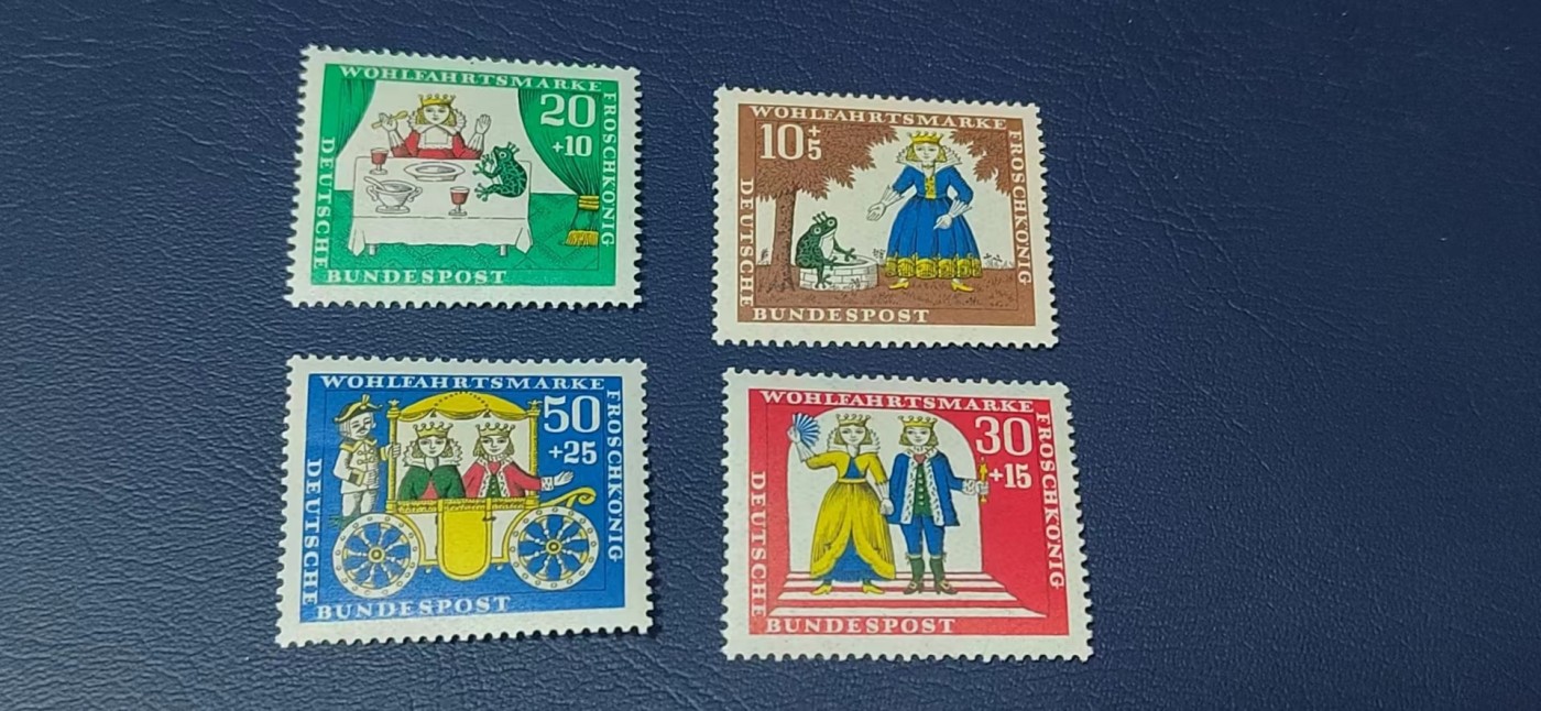 德国邮票专场，都是套票 德国邮票一套，1966年发行，童话故事  青蛙王子，品相如图