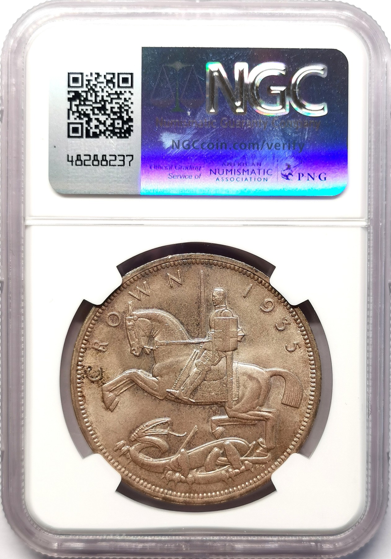 凡希社世界钱币微拍第二百六十四期 1935英国乔五木马马剑NGC-MS64