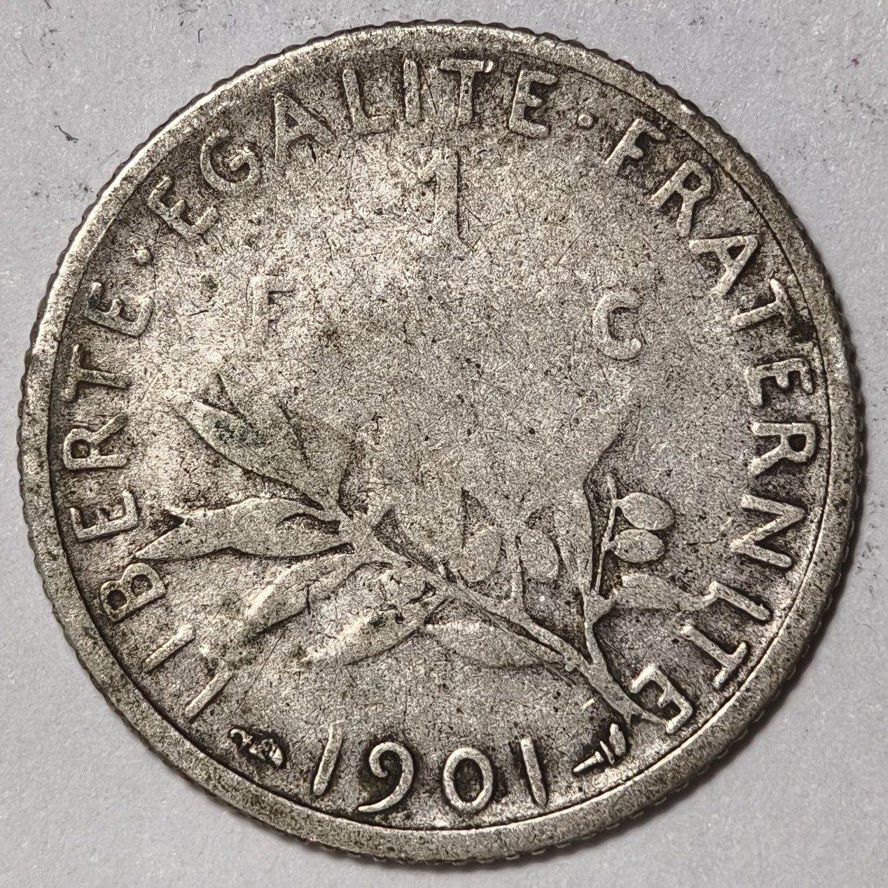 紫瑗钱币——第332期拍卖 法国 1901年 播种女神 1法郎 5克 0.835银