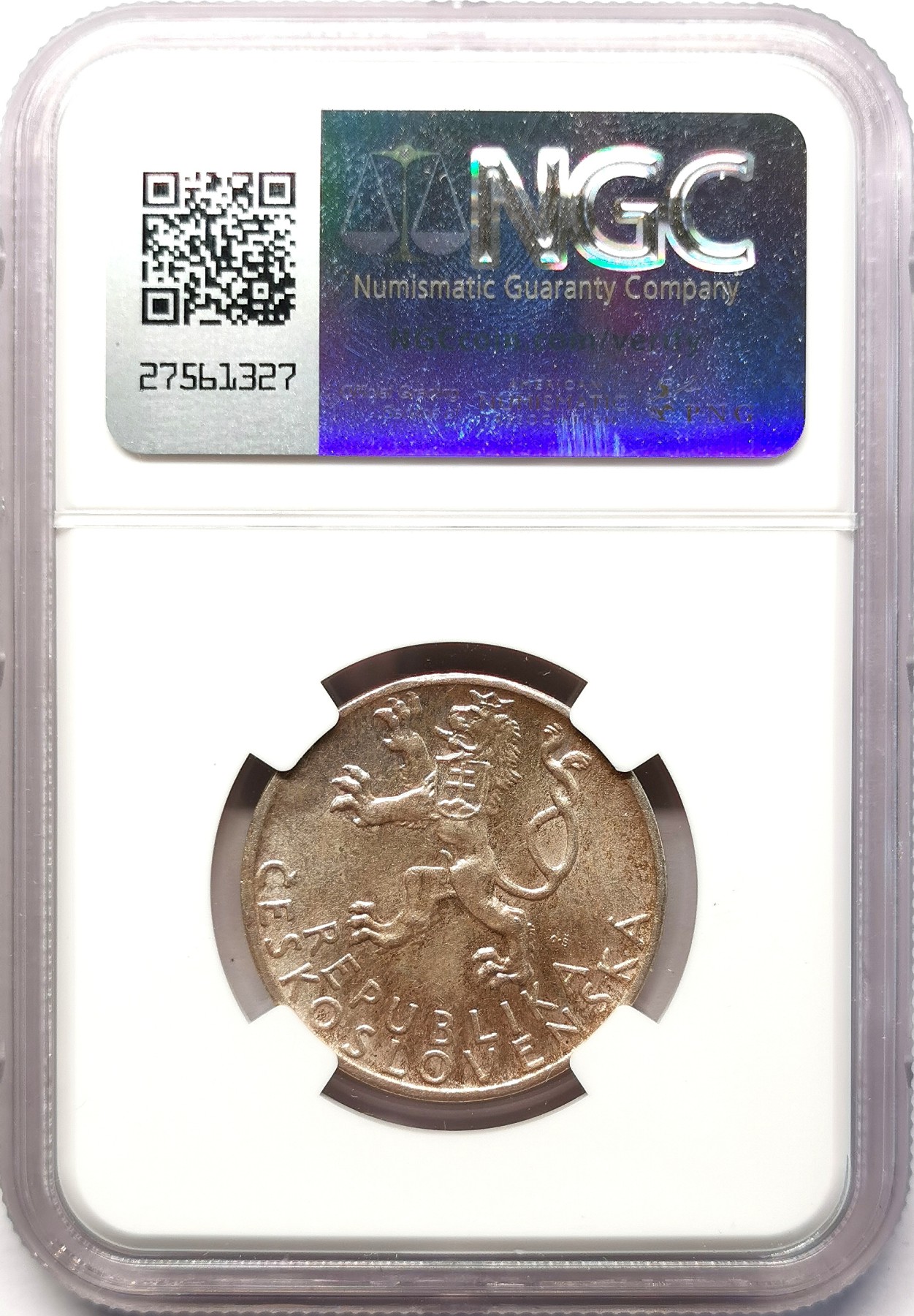 凡希社世界钱币微拍第二百六十四期 1944捷克斯洛伐克波西米亚与摩拉维亚50K银币NGC-MS64