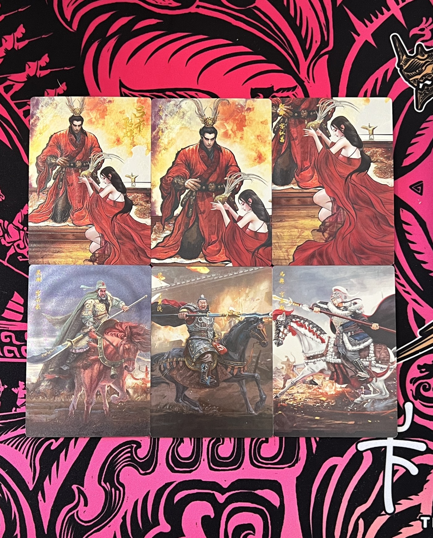 锦色铺子的卡拍 第十五期 中福第四届卡展专场 卡德曼 三国五虎 武韵红颜 吕布与貂蝉三场景、关羽、张飞、马超