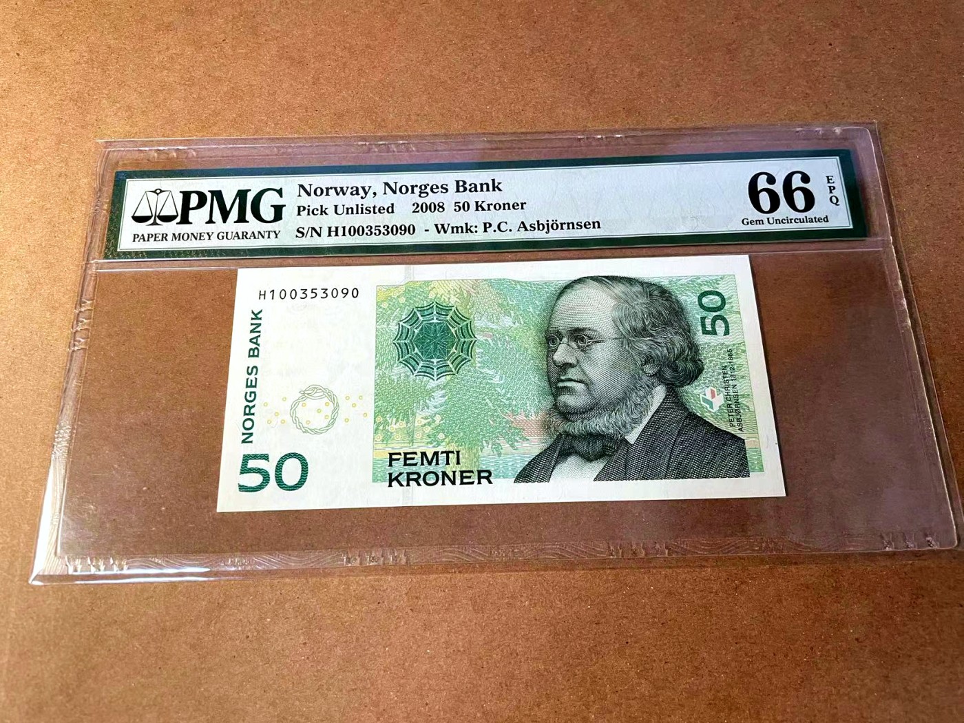 【Blue Auction】✨世界纸币精拍第451期【精】 【无47】挪威 2008年50克朗 PMG66EPQ 