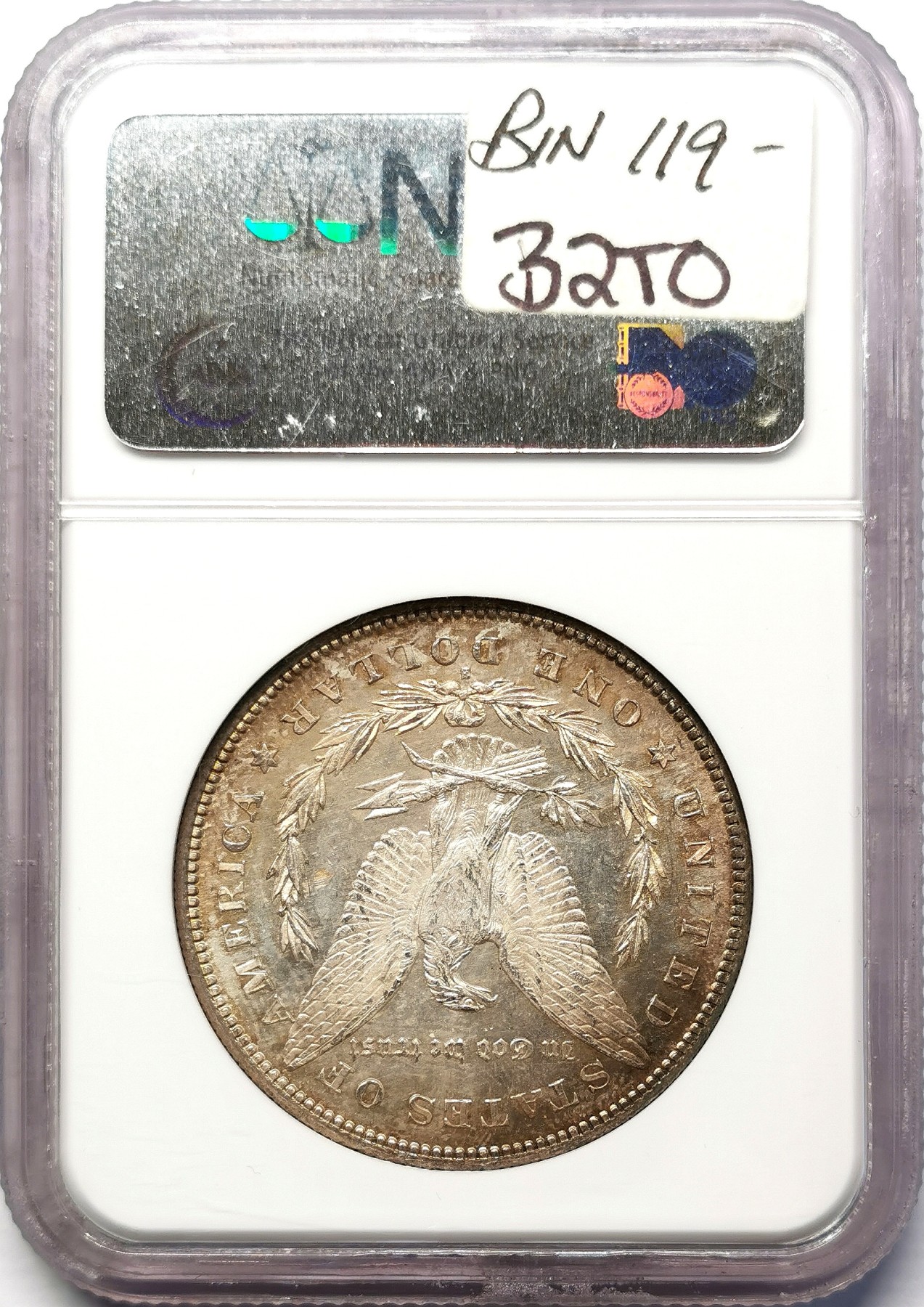 凡希社世界钱币微拍第二百六十四期 1878S美国摩根壹元NGC-MS64淡紫金间彩！