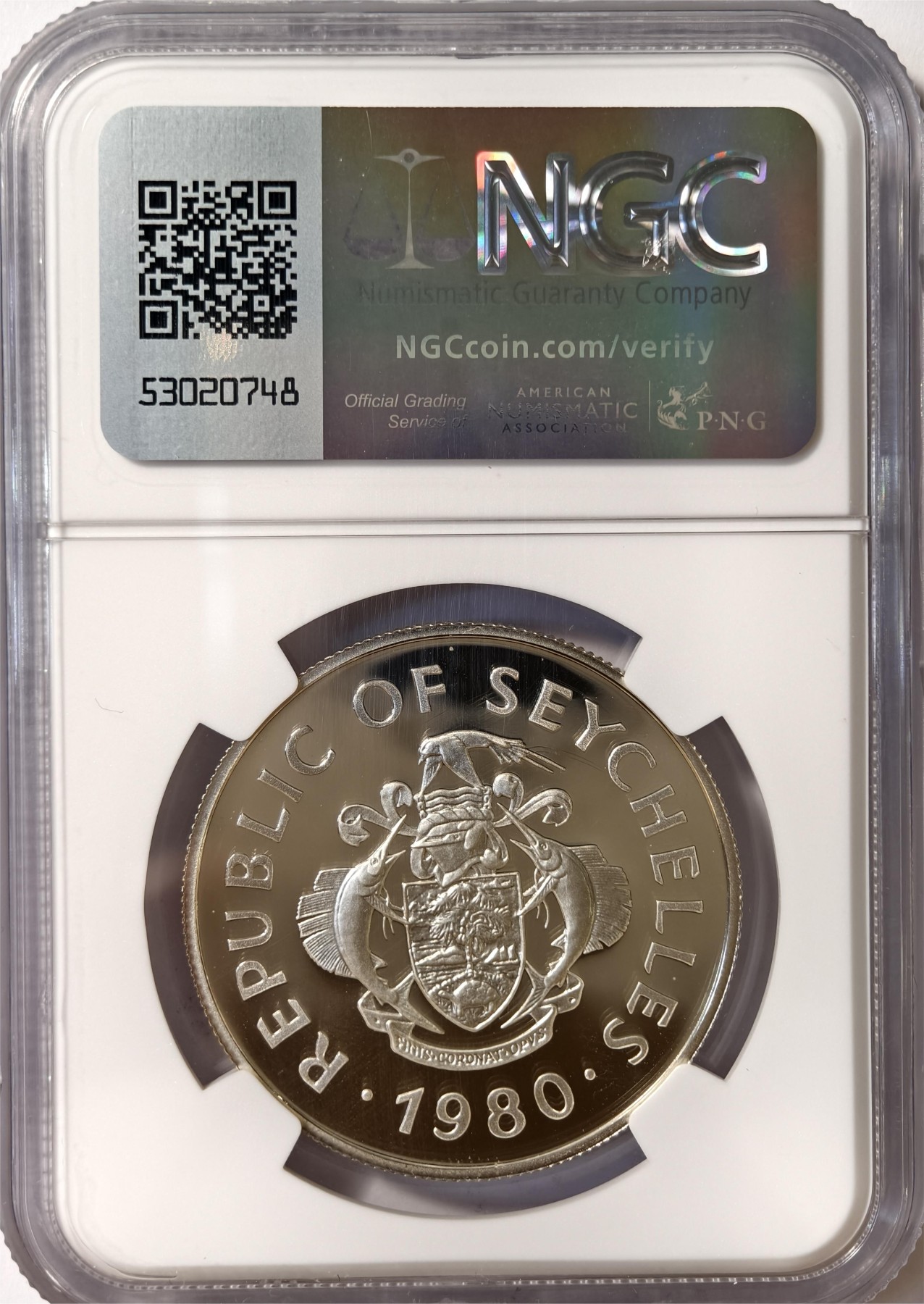 紫瑗钱币——第332期拍卖 塞舌尔 1980年 国际儿童年 50卢比 银币 NGC PR69 UC