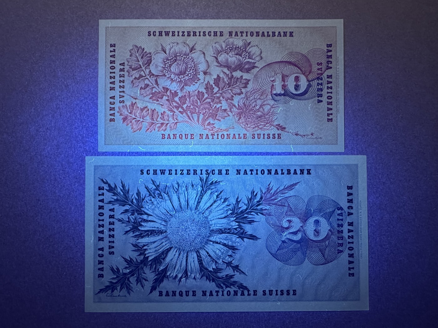 《张总收藏》142期-外币精品荟 瑞士10、20法郎2张 UNC 70年代版本