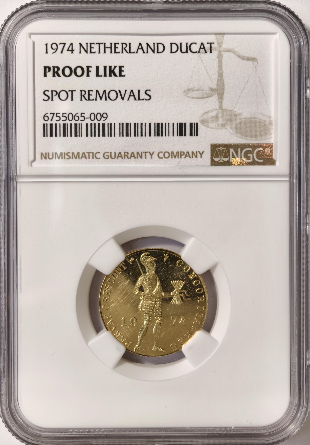 紫瑗钱币——第332期拍卖 荷兰 1974年 武士 1杜卡特 金币 NGC PROOF LIKE