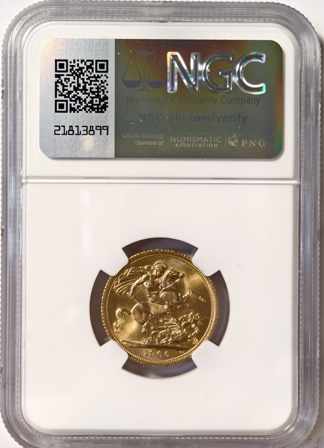 紫瑗钱币——第332期拍卖 英国 1967年  伊丽莎白二世  1索维林(磅) 金币 8克  NGC MS64