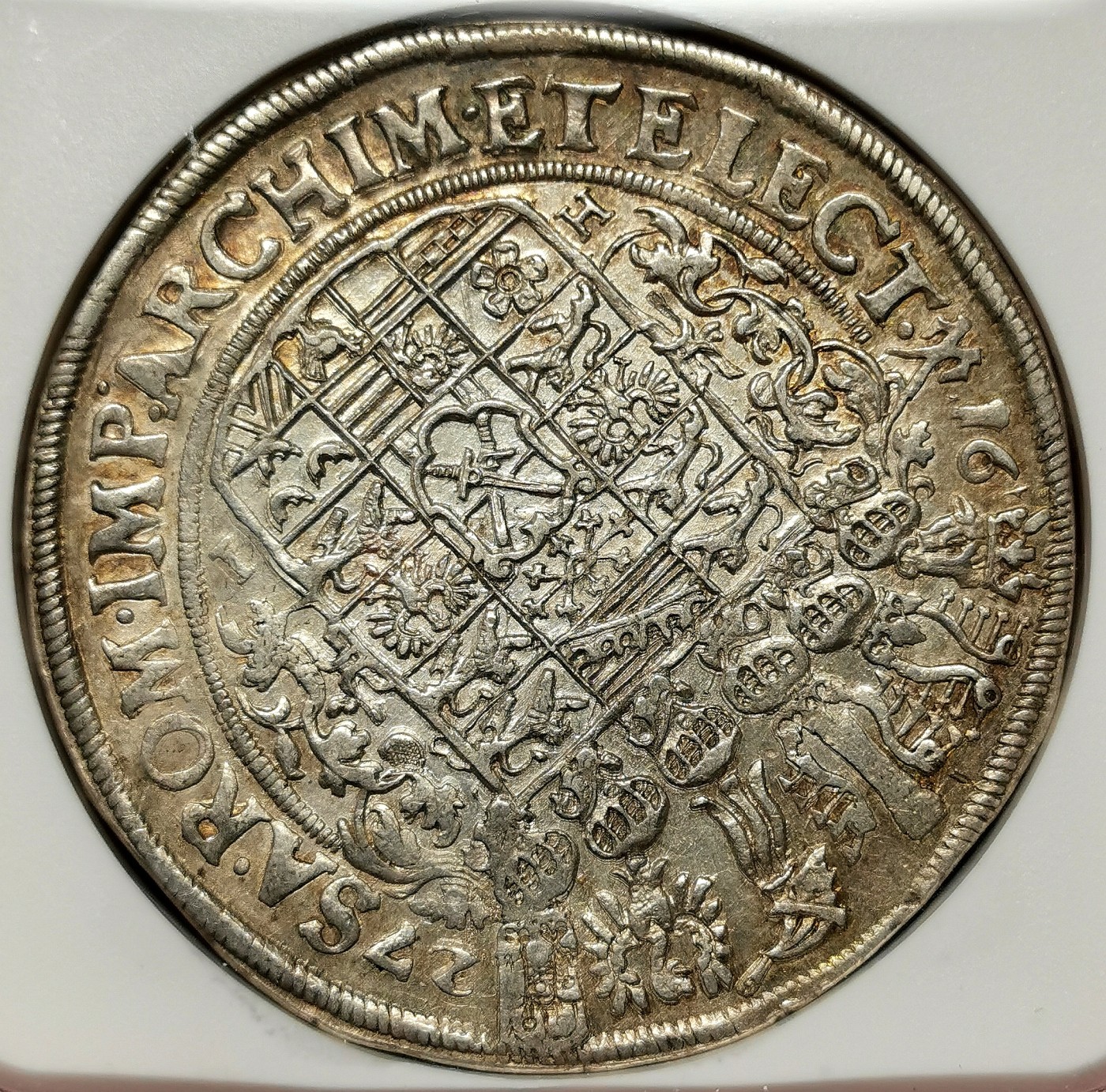 凡希社世界钱币微拍第二百六十四期 1627HI萨克森选帝侯约翰格奥尔格执剑侧像大型泰勒NGC-AUD