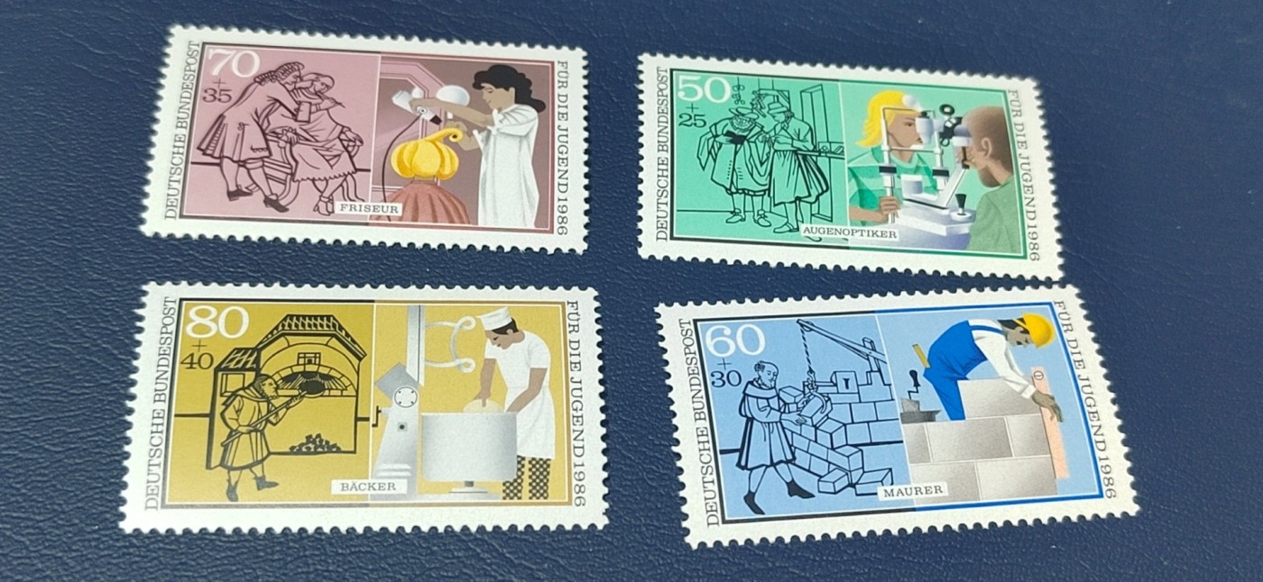 德国邮票专场，都是套票 德国邮票一套，1986年发行，德国  手工业职业者，品相如图
