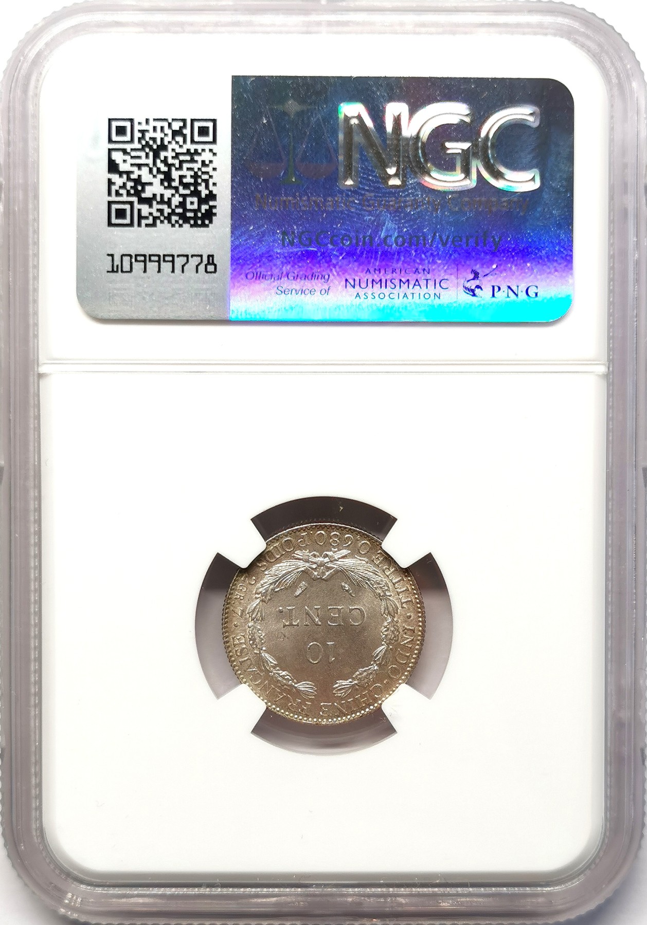 凡希社世界钱币微拍第二百六十四期 1937法属印度支那10分银毫NGC-MS65
