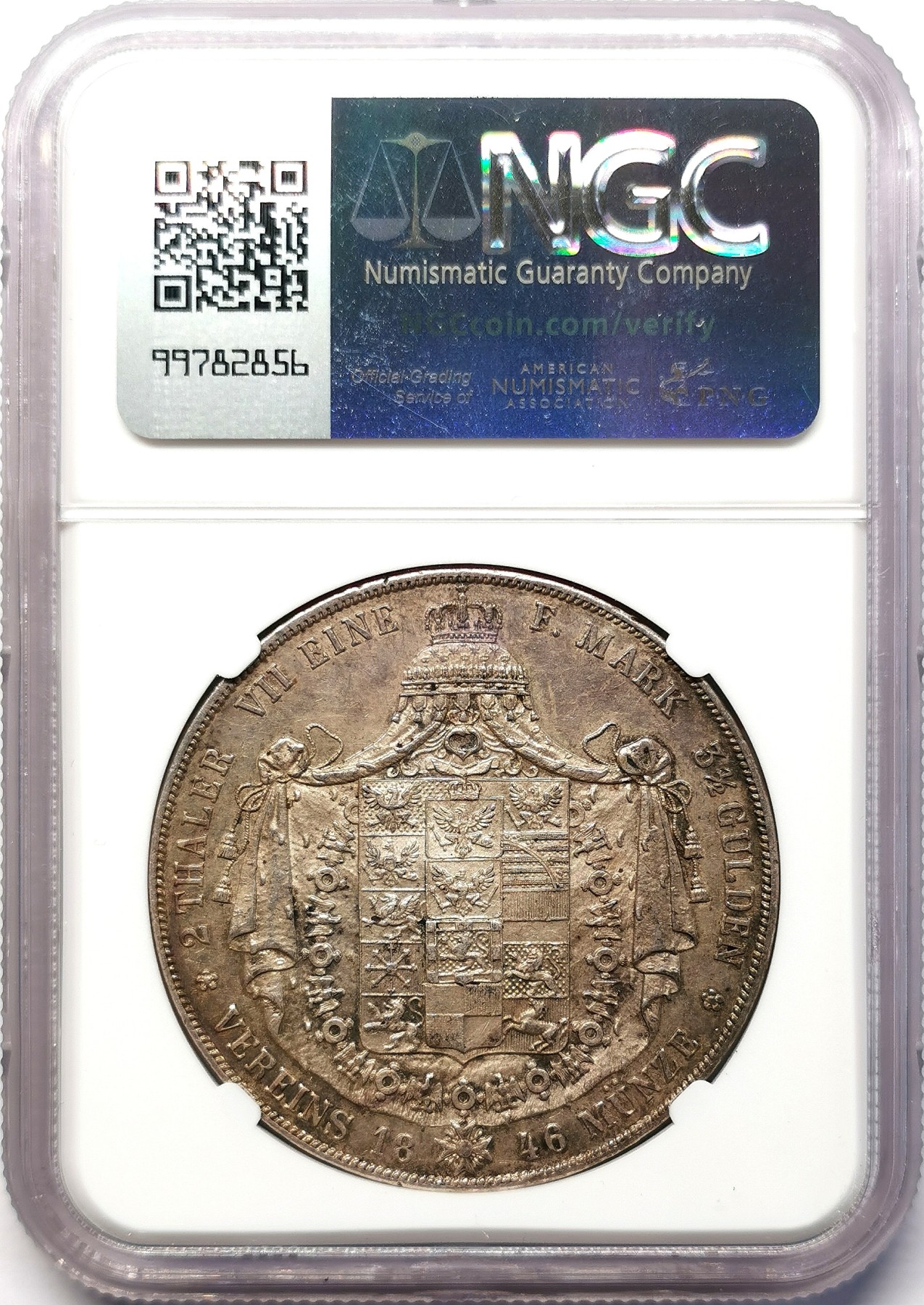 凡希社世界钱币微拍第二百六十四期 1846普鲁士威廉四世2泰勒大银NGC-AU53