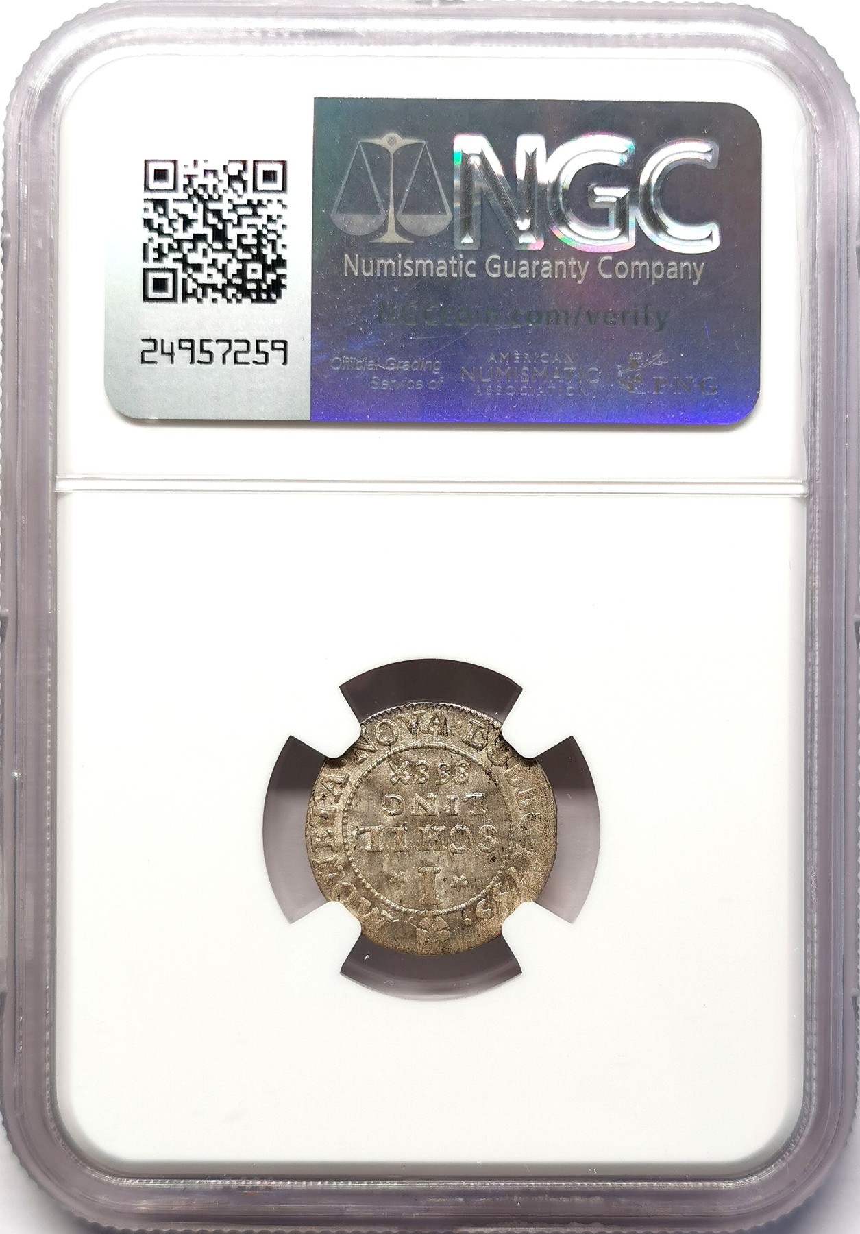 凡希社世界钱币微拍第二百六十四期 1733吕贝克自由市1S银辅币NGC-MS65 高分顶级品相！