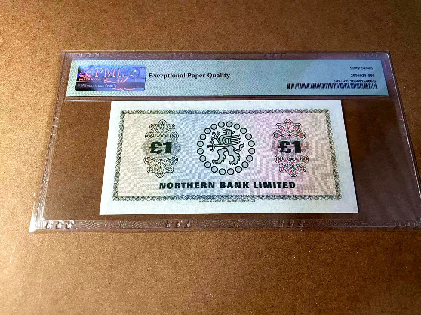 【Blue Auction】✨世界纸币精拍第451期【精】 【无47】北爱尔兰 1978年1镑 PMG67EPQ 高分