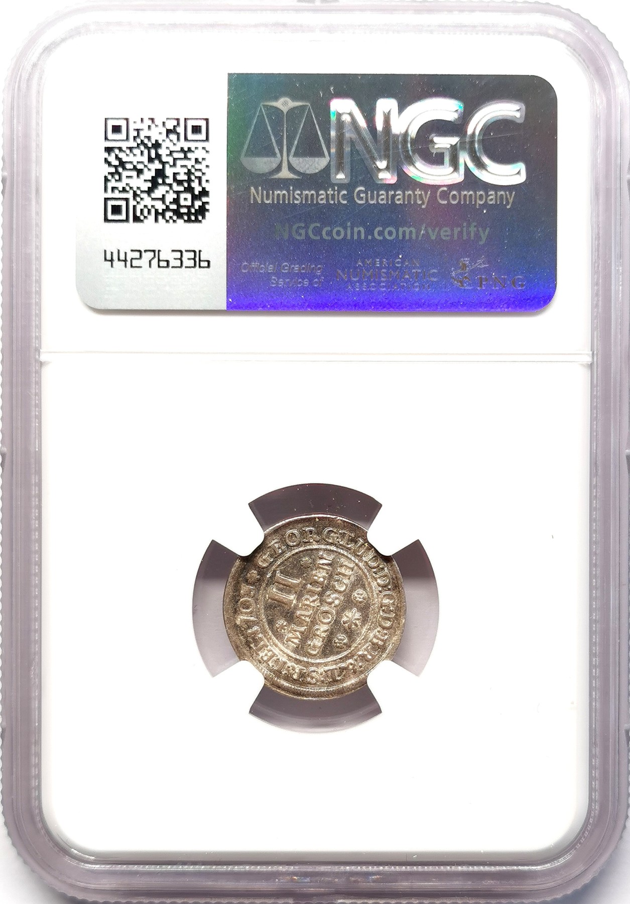 凡希社世界钱币微拍第二百六十四期 1703布伦瑞克-吕内堡小野人2MG银辅币NGC-AU58