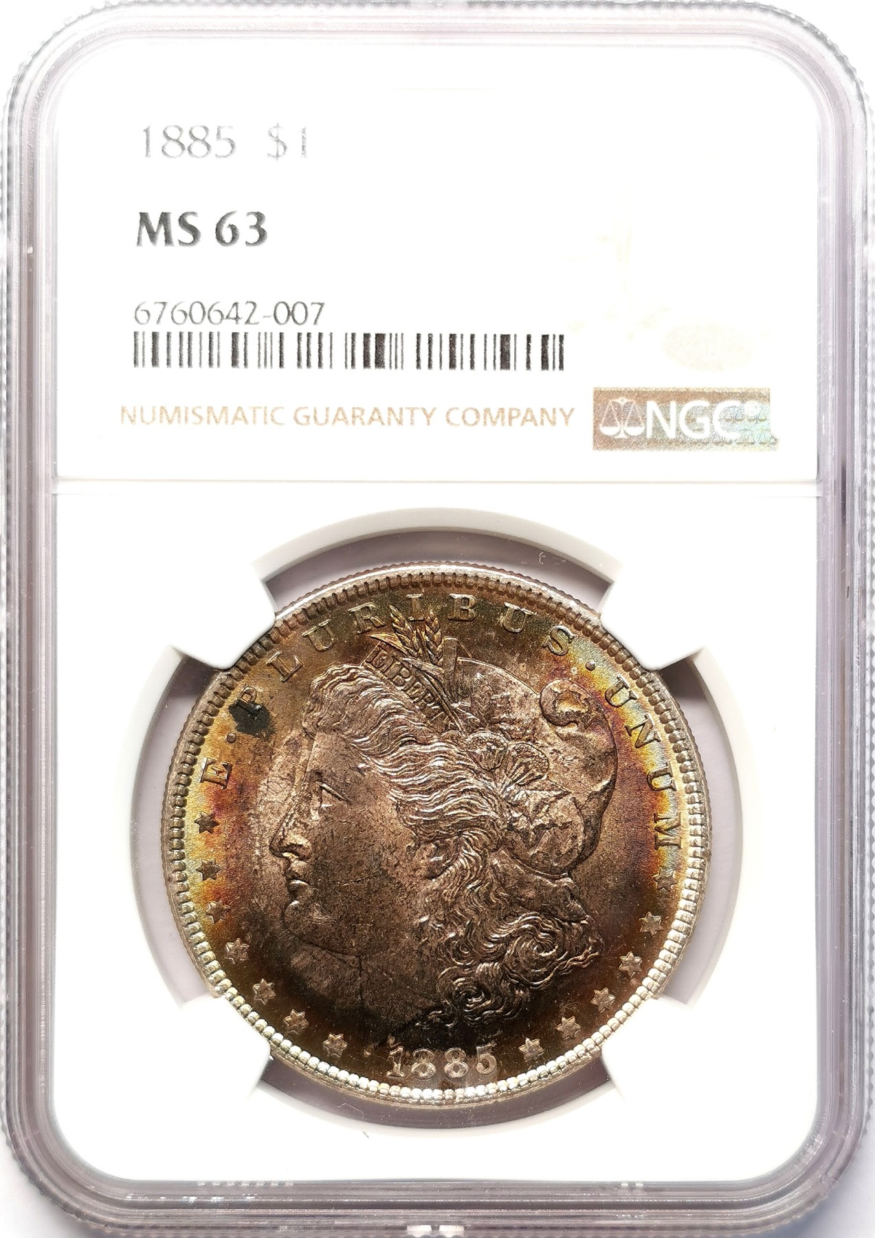 凡希社世界钱币微拍第二百六十四期 1885美国摩根壹元NGC-MS63