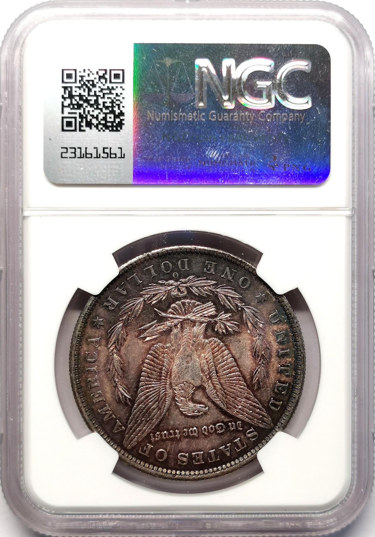 凡希社世界钱币微拍第二百六十四期 1885O美国摩根壹元NGC-MS62深色紫金彩！