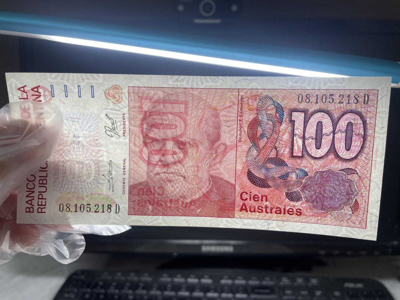 本期拍完结算-2024年集古藏今外币拍卖第二期-第10场-特殊纸币专场（总第20拍） 全新1986年版阿根廷100奥斯特-较早在纸币采用大号盲文