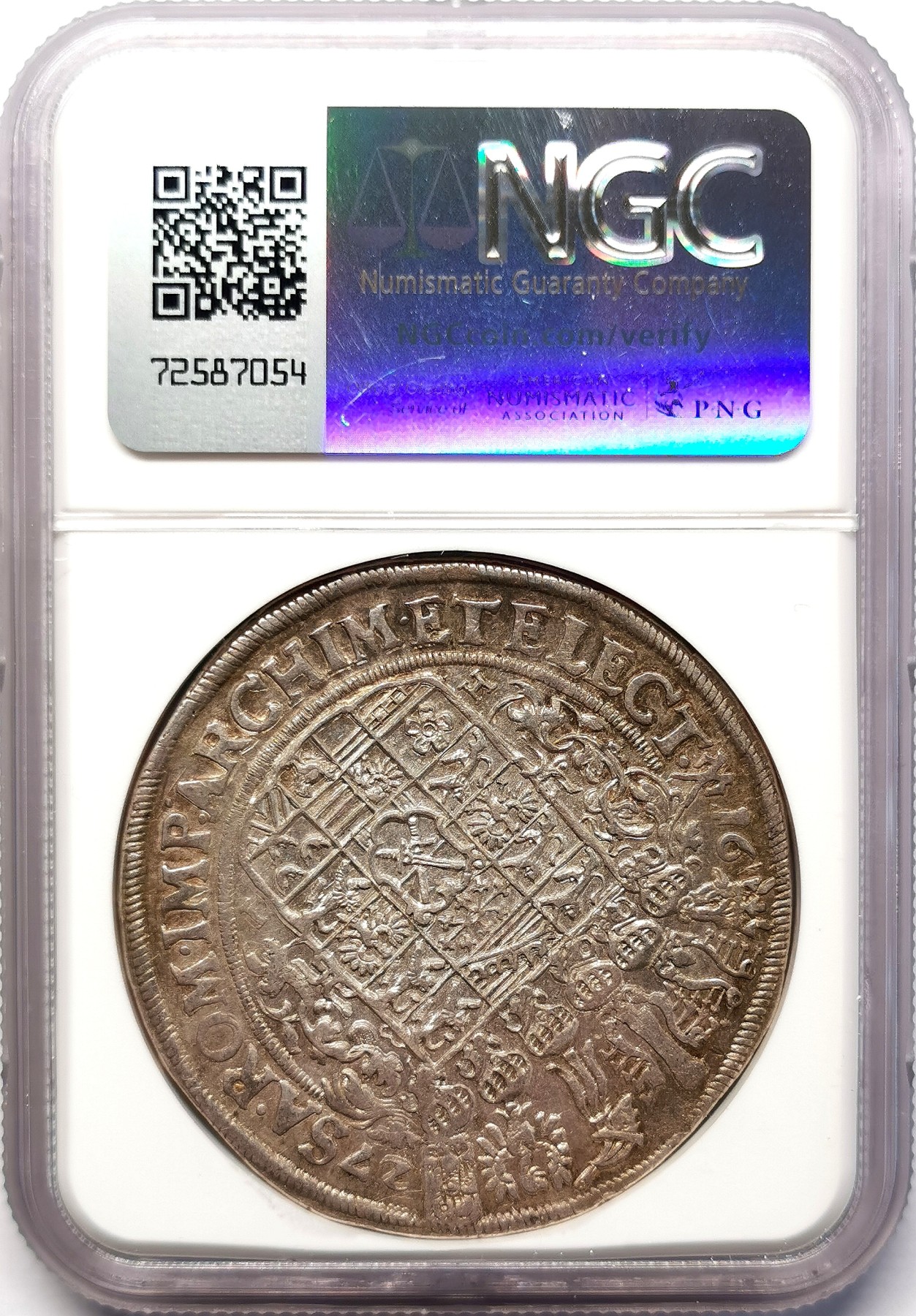 凡希社世界钱币微拍第二百六十四期 1627HI萨克森选帝侯约翰格奥尔格执剑侧像大型泰勒NGC-AUD