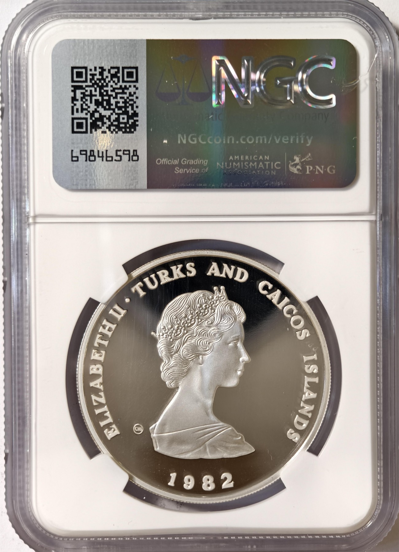 紫瑗钱币——第332期拍卖 特克斯与凯恩斯 1982年 国际儿童年 10克朗 银币 NGC PR67 UC