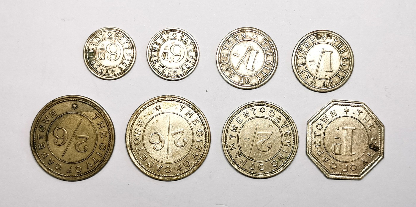 凡希社世界钱币微拍第二百六十四期 南非开普敦金属代用币一组八枚