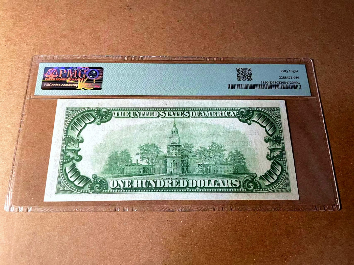 【Blue Auction】✨世界纸币精拍第451期【精】 【无47】美国 1929年100美金 PMG58 国民券