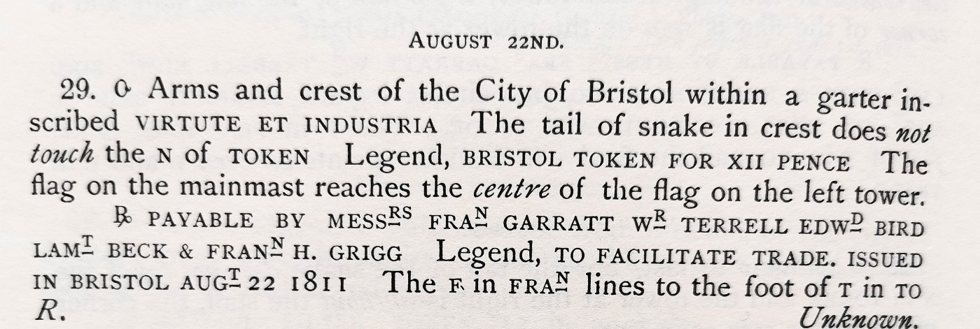 凡希社世界钱币微拍第二百六十四期 荐！1811英国布里斯托七商家联合发行12便士银token NGC-MS61，R级稀有品种！