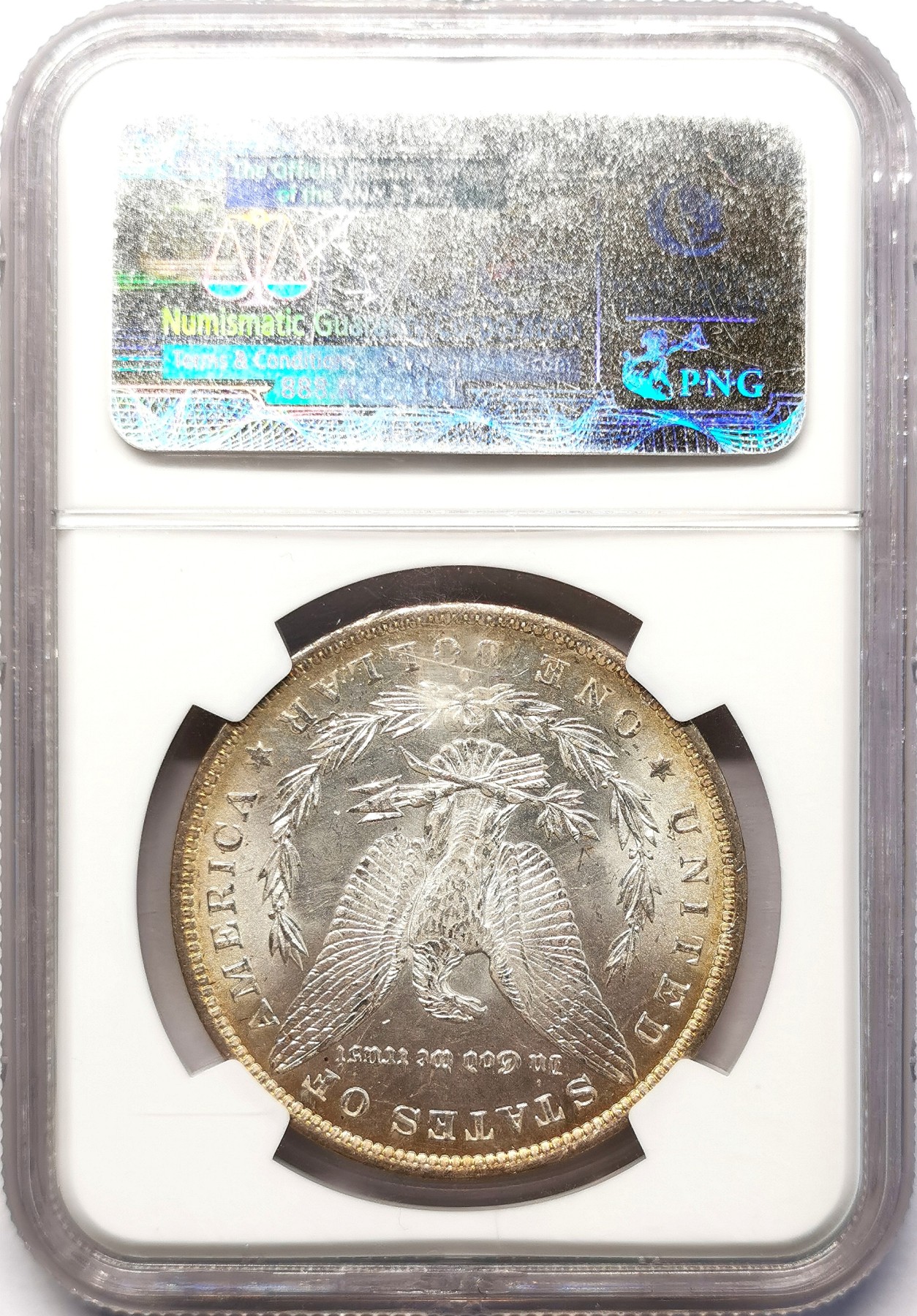 凡希社世界钱币微拍第二百六十四期 1883O美国摩根壹元NGC-MS63*五彩+粉光！