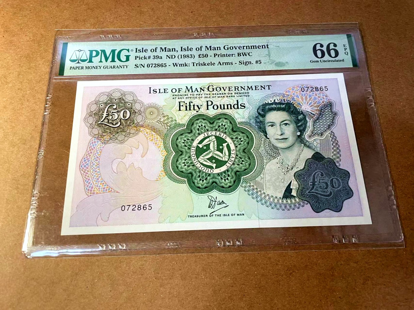 【Blue Auction】✨世界纸币精拍第451期【精】 马恩岛 1983年50镑 女王 PMG66EPQ 