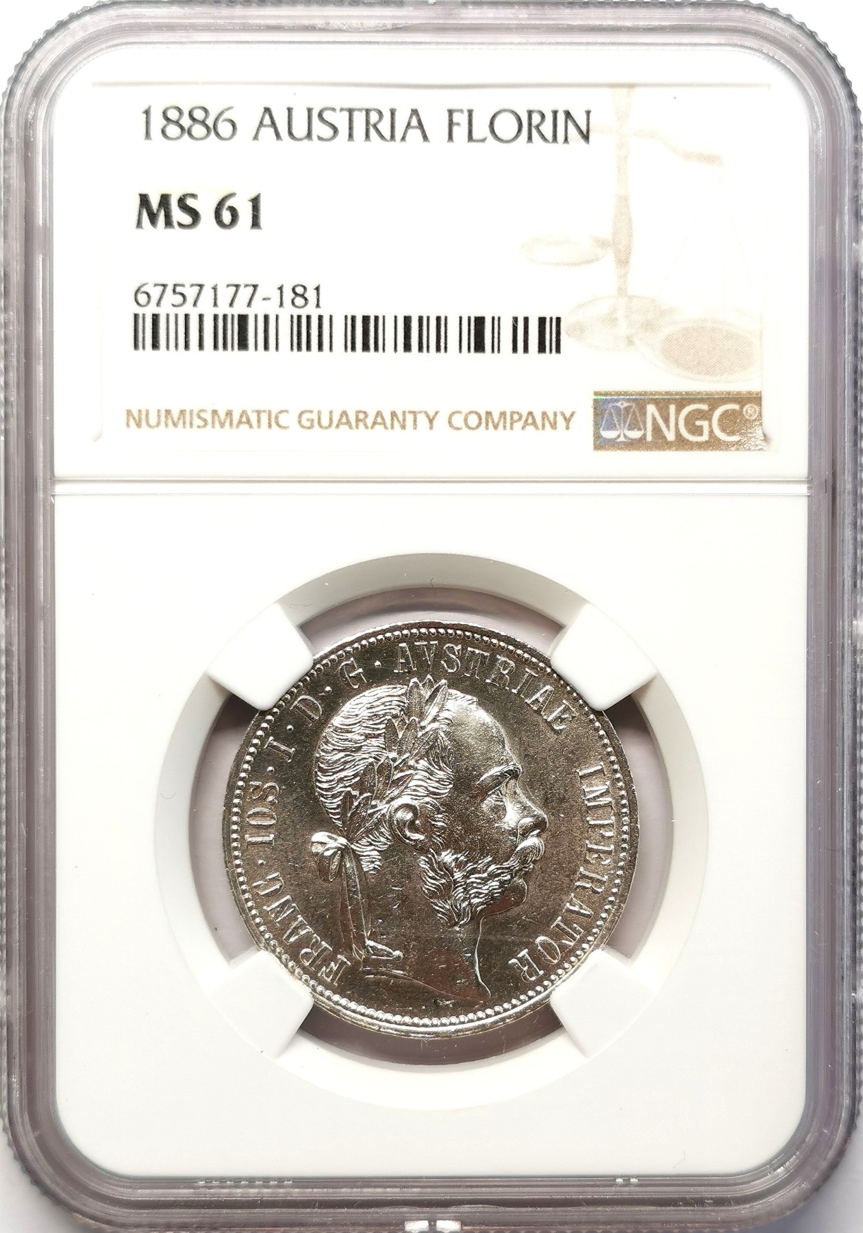 凡希社世界钱币微拍第二百六十四期 1886奥地利佛罗林银币NGC-MS61