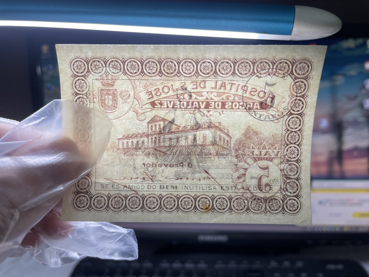 本期拍完结算-2024年集古藏今外币拍卖第二期-第10场-特殊纸币专场（总第20拍） 近全新1920年葡萄牙5分纸币