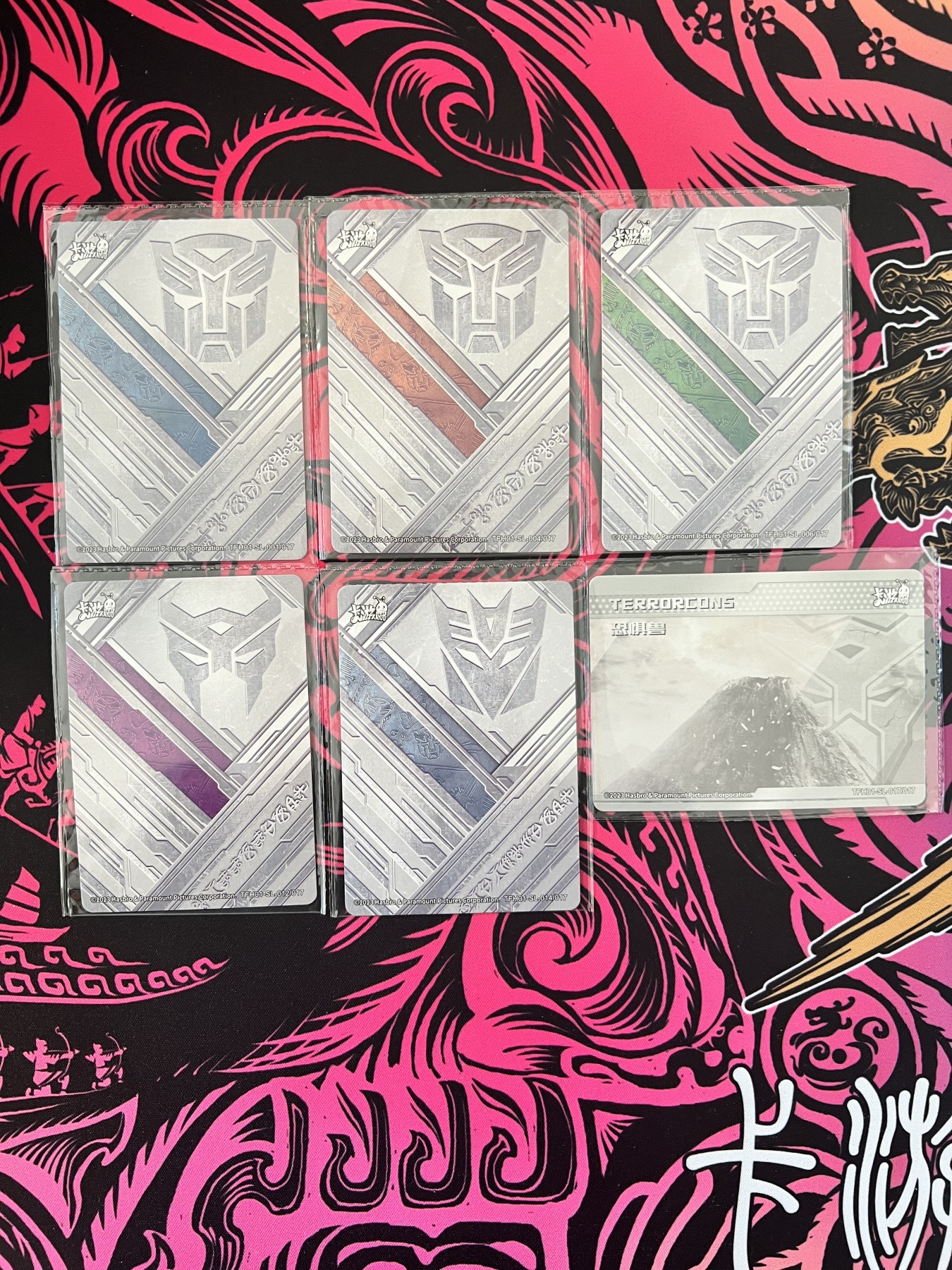 锦色铺子的卡拍 第十五期 中福第四届卡展专场 卡游 变形金刚 6张 擎天柱、千斤顶、同温层、夜莺、中转站