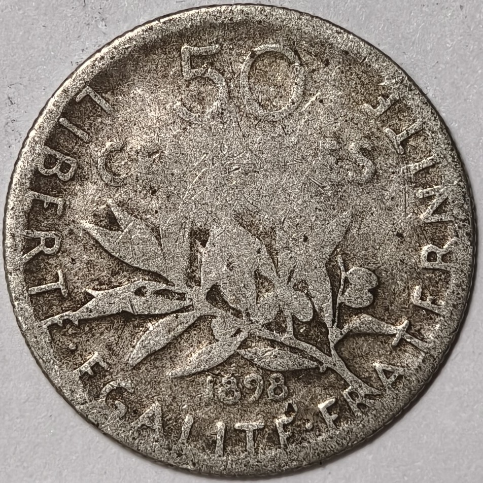 紫瑗钱币——第332期拍卖 法国 1898年 播种女神 50分 2.5克 0.835银