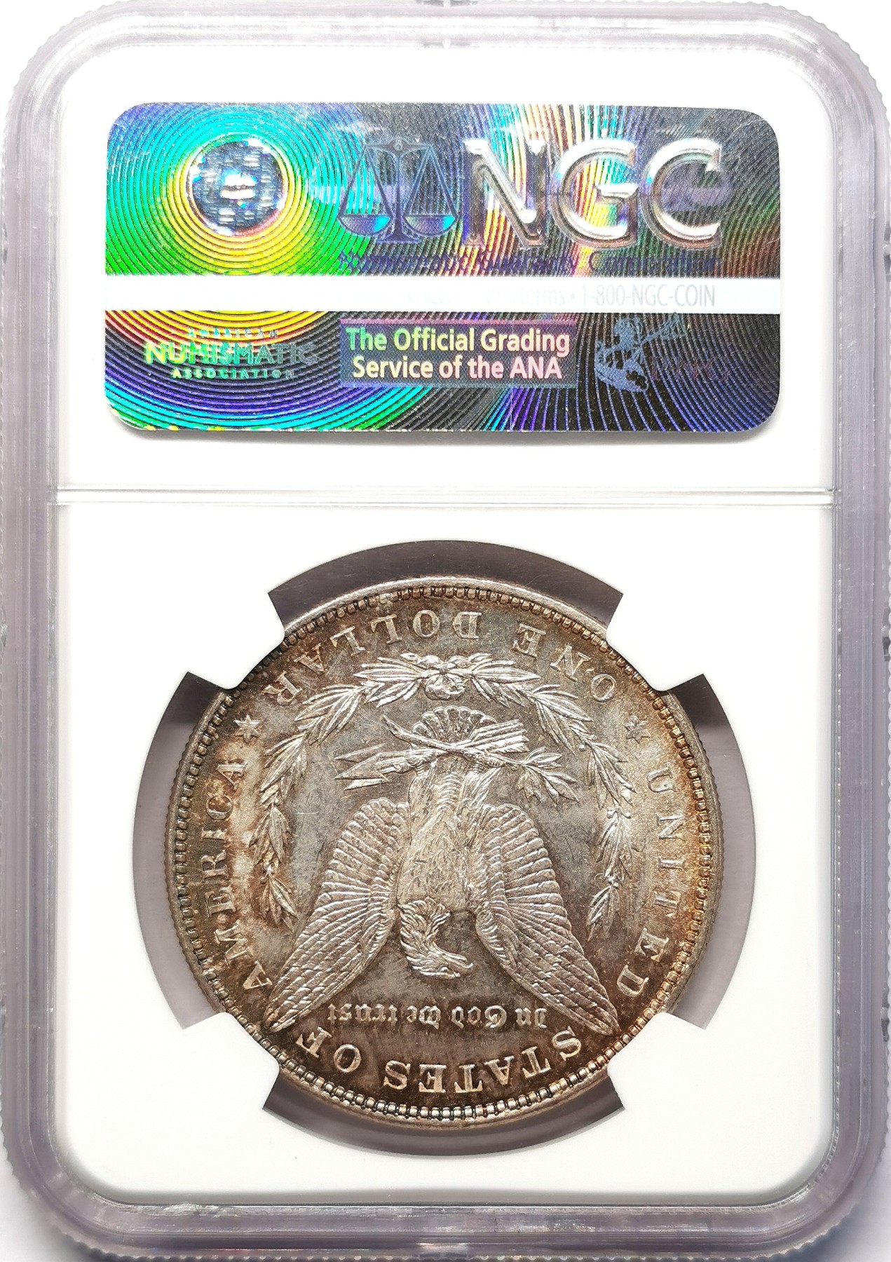 凡希社世界钱币微拍第二百六十四期 1887美国摩根壹元NGC-MS65 深色紫金彩！