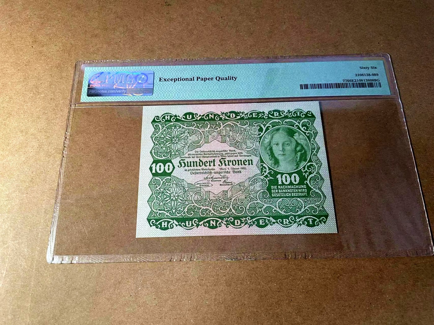 【Blue Auction】✨世界纸币精拍第451期【精】 奥地利 1922年100克朗 PMG66EPQ 