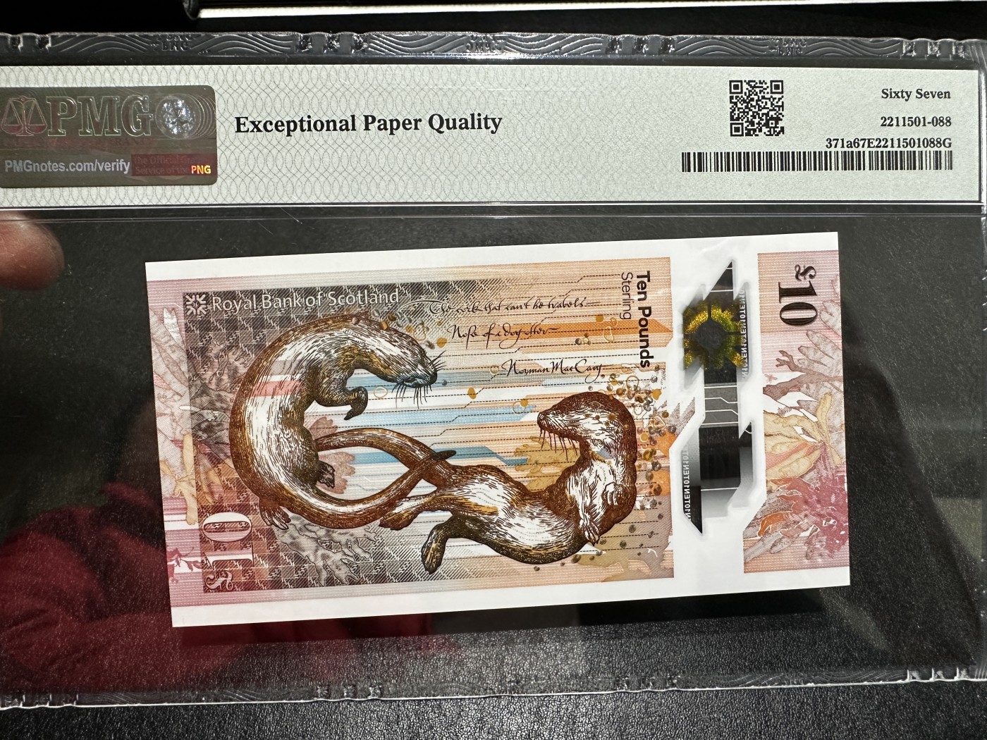 《外钞收藏家》第三百五十一期 2016年苏格兰10镑 PMG67 首发AA冠