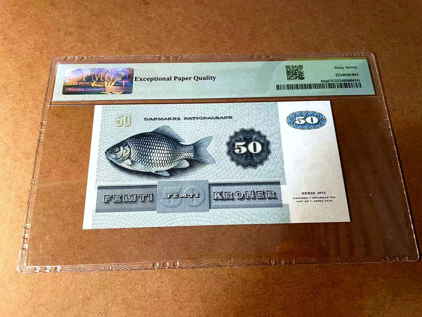 【Blue Auction】世界纸币精拍第452期——丹麦&瑞典专场 【p50g】丹麦 1985年 50克朗 PMG67EPQ 高分