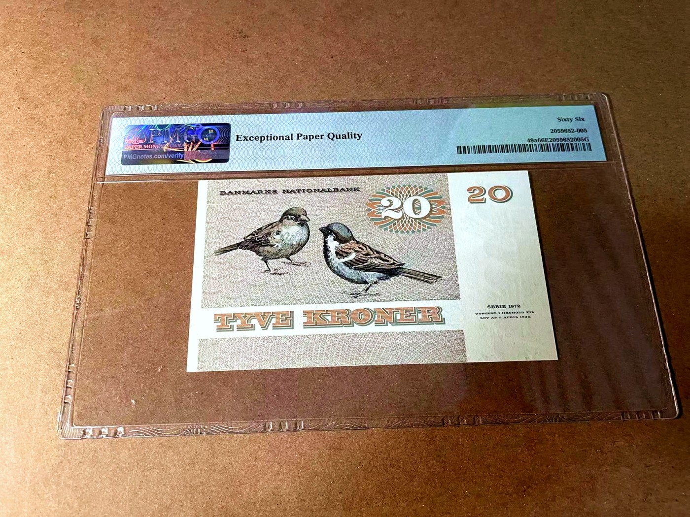 【Blue Auction】世界纸币精拍第452期——丹麦&瑞典专场 【p49a】丹麦 1979年 20克朗 PMG66EPQ  