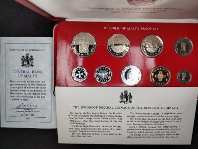 巴斯克收藏第244期 套币，原盒，卡册专场 4月 2/3/4 号三场连拍 全场包邮 - 马耳他 1976年精制套币 9枚