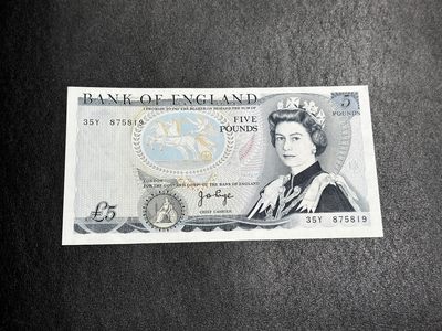 《外钞收藏家》第三百五十一期 - 英国D序列5镑 全新 一个轻微点钞痕（尾19）