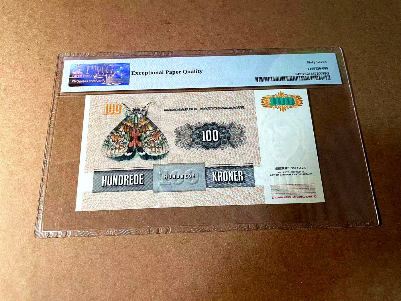 【Blue Auction】世界纸币精拍第452期——丹麦&瑞典专场 【p54i】丹麦 1998年 100克朗 PMG67EPQ  高分