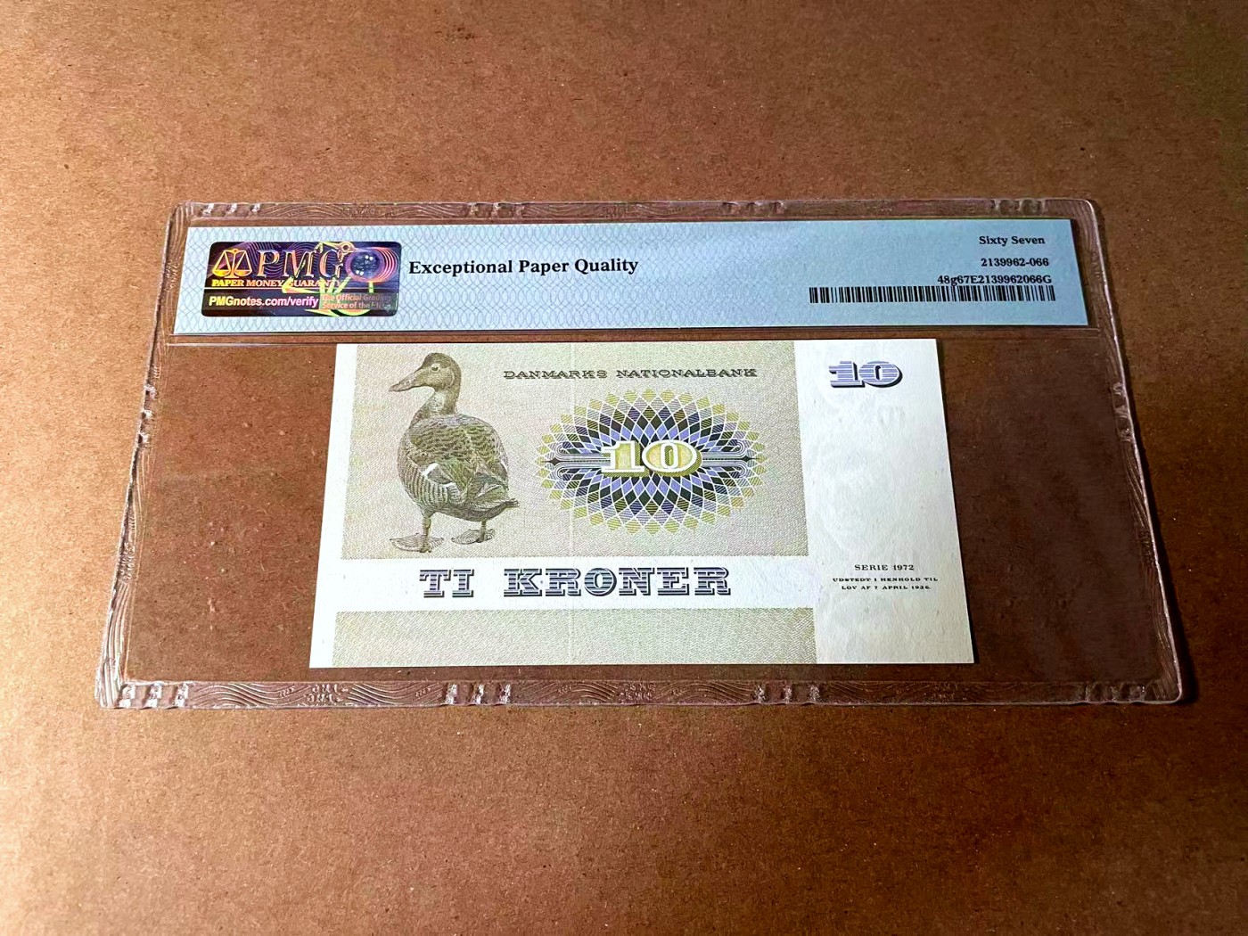 【Blue Auction】世界纸币精拍第452期——丹麦&瑞典专场 【p48g】丹麦 1977年 10克朗 PMG67EPQ 高分