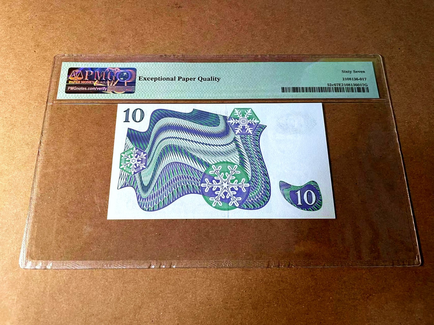 【Blue Auction】世界纸币精拍第452期——丹麦&瑞典专场 【p52c 无47】瑞典 1975年10克朗 PMG67EPQ 高分