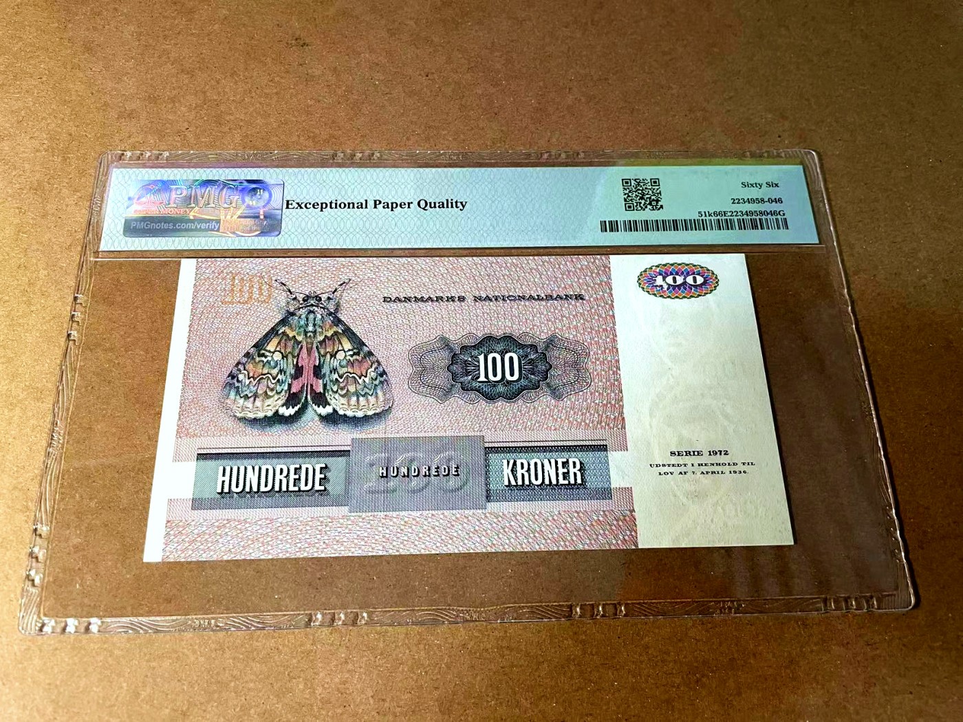 【Blue Auction】世界纸币精拍第452期——丹麦&瑞典专场 【88尾无47 p51k】丹麦 1984年 100克朗 PMG66EPQ  