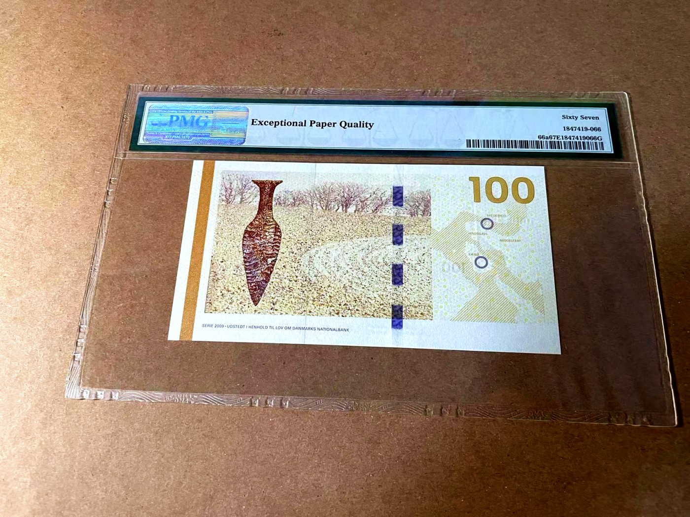 【Blue Auction】世界纸币精拍第452期——丹麦&瑞典专场 【p66a A0冠175小号】丹麦 2009年 100克朗 PMG67EPQ 高分