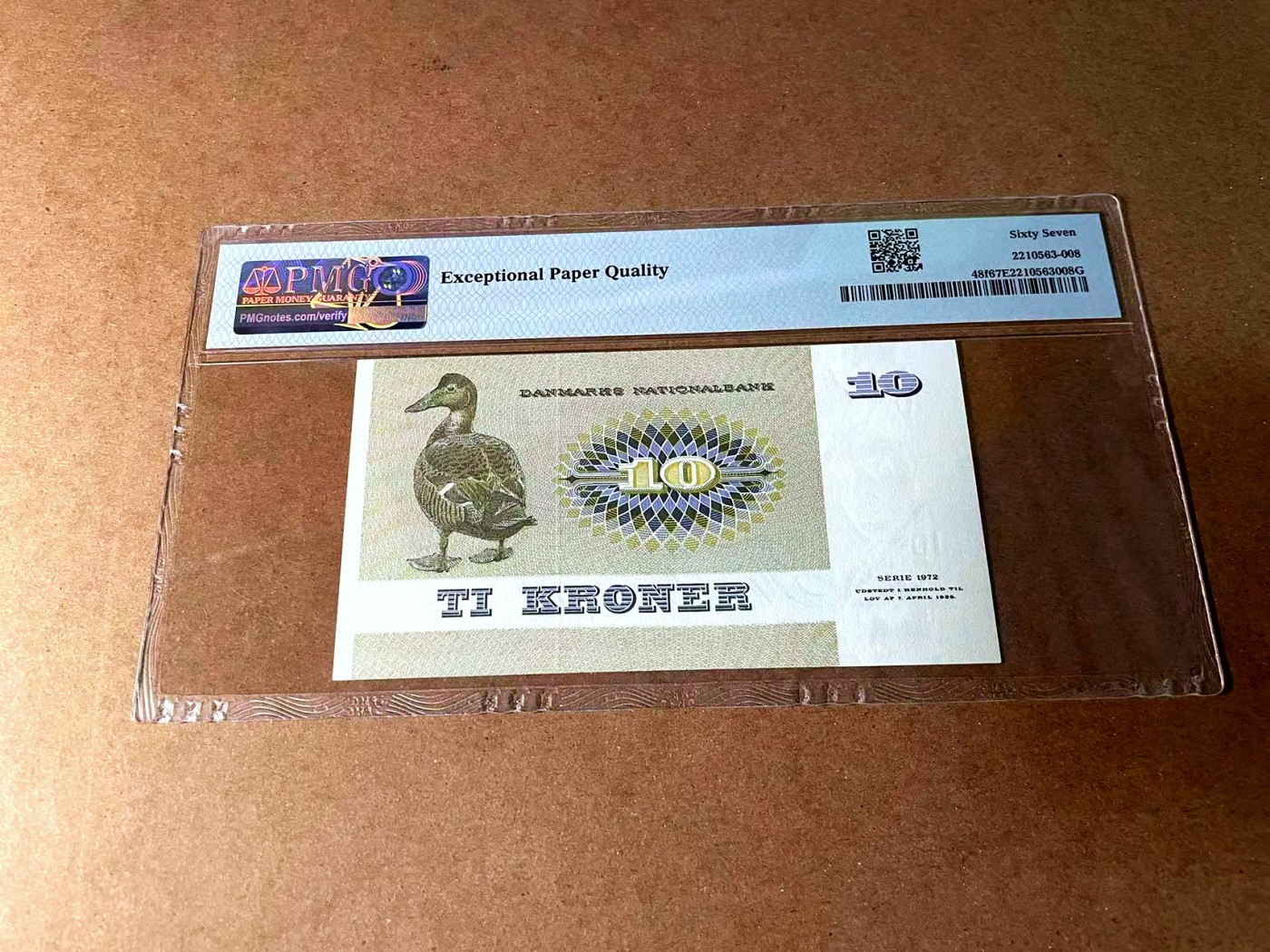 【Blue Auction】世界纸币精拍第452期——丹麦&瑞典专场 【p48f 无47】丹麦 1976年 10克朗 PMG67EPQ 高分