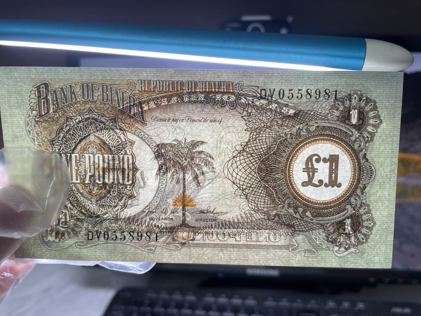 本期拍完结算-2024年集古藏今外币拍卖第二期-第10场-特殊纸币专场（总第20拍） 全新1968年比夫拉共和国1镑纸币—-仅存续2年多的国家