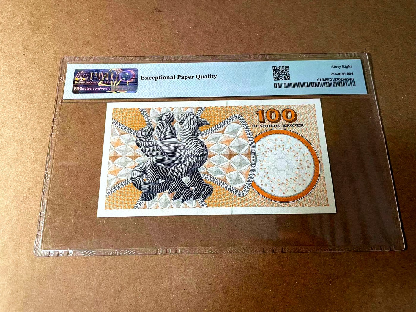 【Blue Auction】世界纸币精拍第452期——丹麦&瑞典专场 【p61f 88尾无47】丹麦 2006年 100克朗 PMG68EPQ  超高分