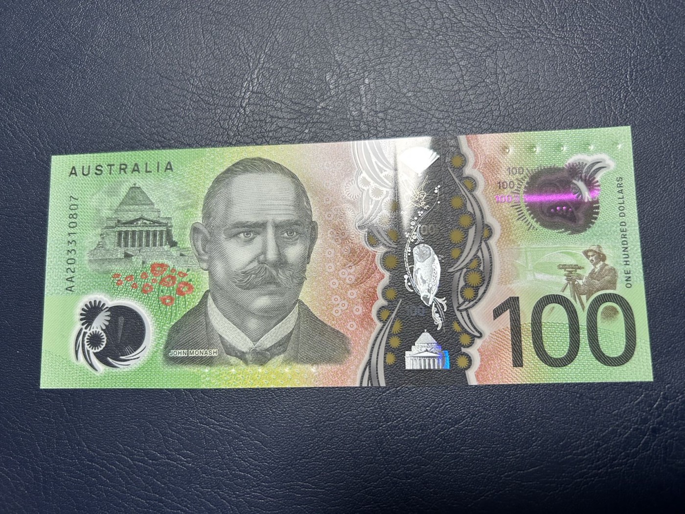 收藏联盟Quantum Auction 第332期拍卖  2020年澳大利亚塑料钞100元 全新 UNC AA冠